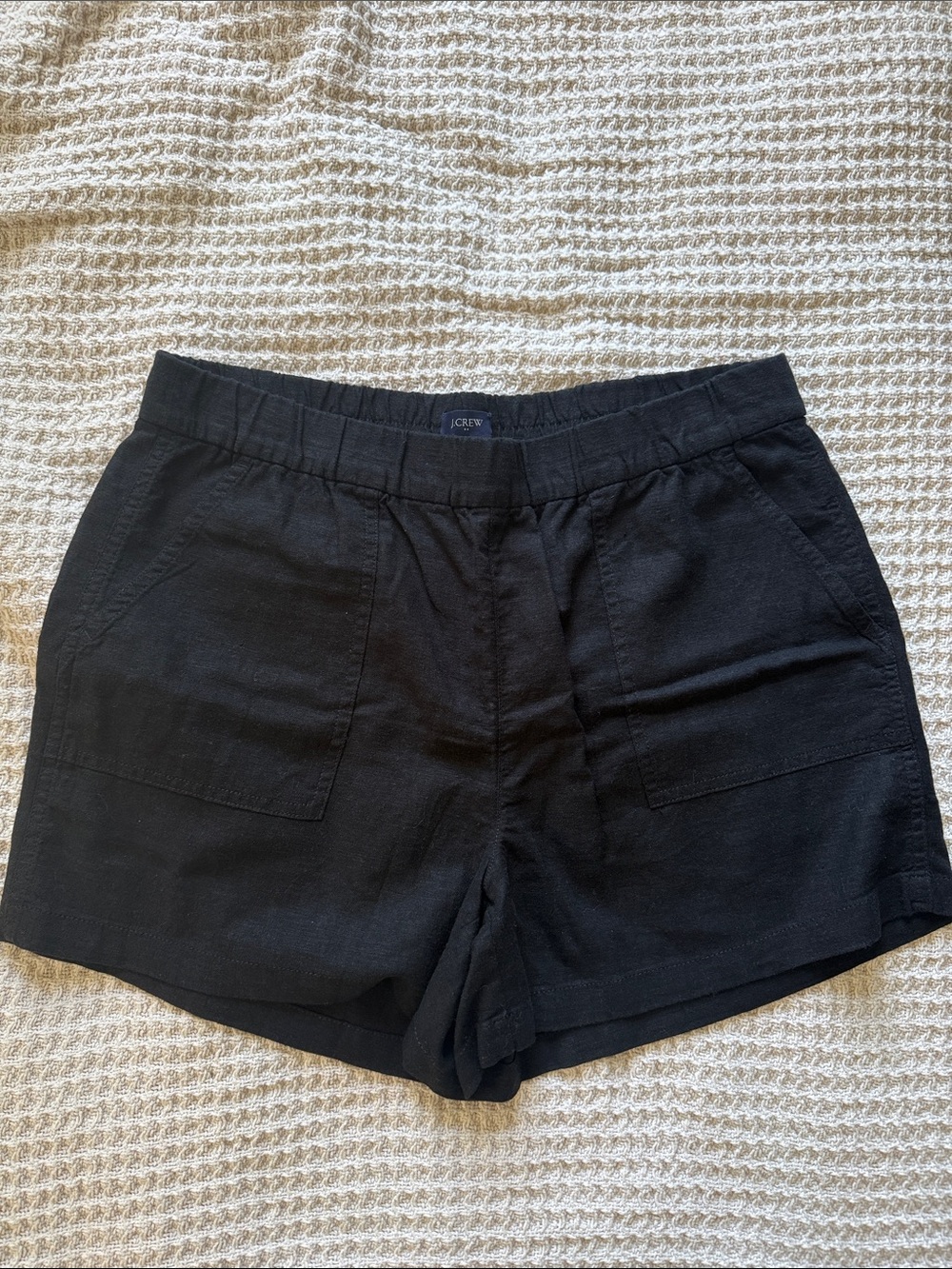 J. Crew Black Linen-Blend Shorts